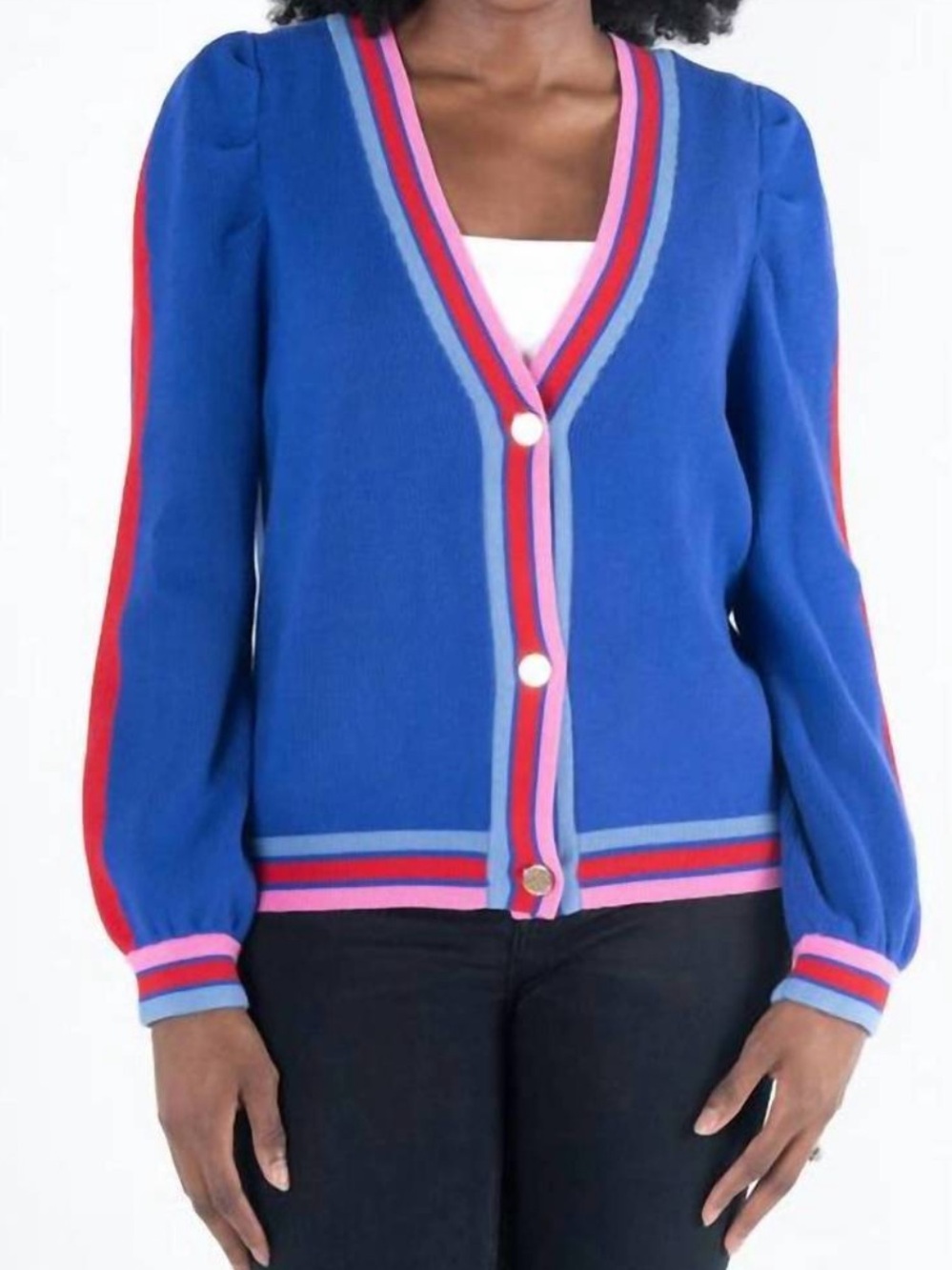 Emily McCarthy Clara Cardigan Bauhaus Stripe Small